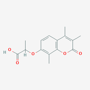 molecular formula C15H16O5 B2431119 2-[(3,4,8-trimethyl-2-oxo-2H-chromen-7-yl)oxy]propanoic acid CAS No. 374711-48-5