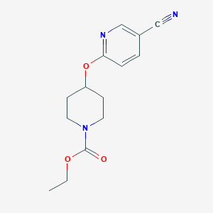molecular formula C14H17N3O3 B2431120 Ethyl 4-((5-cyanopyridin-2-yl)oxy)piperidine-1-carboxylate CAS No. 1428372-79-5