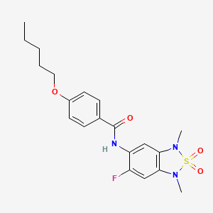 molecular formula C20H24FN3O4S B2431137 N-(6-氟-1,3-二甲基-2,2-二氧代-1,3-二氢苯并[c][1,2,5]噻二唑-5-基)-4-(戊氧基)苯甲酰胺 CAS No. 2034262-38-7