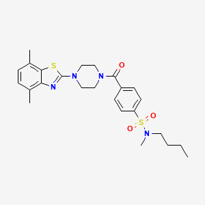 molecular formula C25H32N4O3S2 B2431141 N-丁基-4-(4-(4,7-二甲基苯并[d]噻唑-2-基)哌嗪-1-羰基)-N-甲基苯磺酰胺 CAS No. 922600-75-7