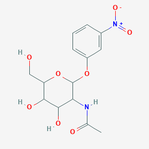 molecular formula C14H18N2O8 B2431143 N-[4,5-ジヒドロキシ-6-(ヒドロキシメチル)-2-(3-ニトロフェノキシ)オキサン-3-イル]アセトアミド CAS No. 1094815-45-8