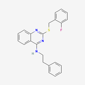molecular formula C23H20FN3S B2431152 2-((2-氟苄基)硫基)-N-苯乙基喹唑啉-4-胺 CAS No. 422532-31-8