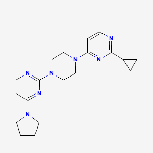 molecular formula C20H27N7 B2431153 2-Cyclopropyl-4-methyl-6-[4-(4-pyrrolidin-1-ylpyrimidin-2-yl)piperazin-1-yl]pyrimidine CAS No. 2415532-33-9