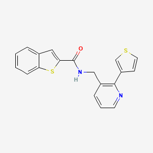 molecular formula C19H14N2OS2 B2431167 N-((2-(thiophen-3-yl)pyridin-3-yl)methyl)benzo[b]thiophene-2-carboxamide CAS No. 2034565-45-0