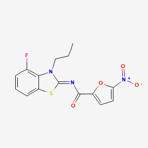 molecular formula C15H12FN3O4S B2431181 N-(4-氟-3-丙基-1,3-苯并噻唑-2-亚甲基)-5-硝基呋喃-2-甲酰胺 CAS No. 898345-29-4