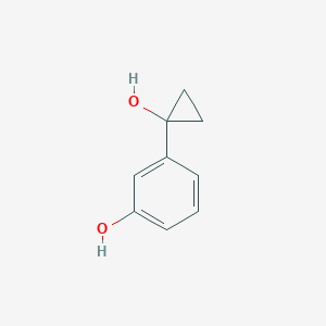 molecular formula C9H10O2 B2431193 3-(1-羟基环丙基)酚 CAS No. 1784676-49-8