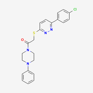 2-((6-(4-Chlorophenyl)pyridazin-3-yl)thio)-1-(4-phenylpiperazin-1-yl)ethanone