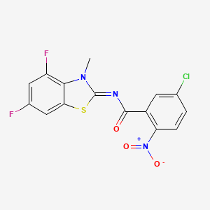 molecular formula C15H8ClF2N3O3S B2431195 5-chloro-N-(4,6-difluoro-3-methyl-1,3-benzothiazol-2-ylidene)-2-nitrobenzamide CAS No. 868375-32-0