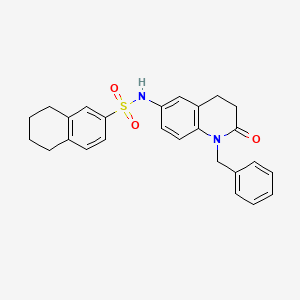 molecular formula C26H26N2O3S B2431201 N-(1-benzyl-2-oxo-1,2,3,4-tetrahydroquinolin-6-yl)-5,6,7,8-tetrahydronaphthalene-2-sulfonamide CAS No. 950464-67-2
