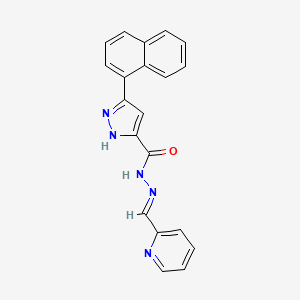 (E)-3-(naphthalen-1-yl)-N'-(pyridin-2-ylmethylene)-1H-pyrazole-5-carbohydrazide