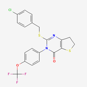 2-((4-chlorobenzyl)thio)-3-(4-(trifluoromethoxy)phenyl)-6,7-dihydrothieno[3,2-d]pyrimidin-4(3H)-one