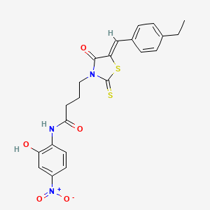 (Z)-4-(5-(4-ethylbenzylidene)-4-oxo-2-thioxothiazolidin-3-yl)-N-(2-hydroxy-4-nitrophenyl)butanamide