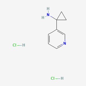 molecular formula C8H12Cl2N2 B2431210 1-(Pyridin-3-yl)cyclopropanamine dihydrochloride CAS No. 1187932-50-8; 503417-38-7
