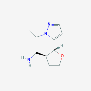molecular formula C10H17N3O B2431213 [(2R,3S)-2-(2-ethylpyrazol-3-yl)oxolan-3-yl]methanamine CAS No. 1808068-45-2