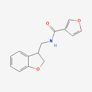 molecular formula C14H13NO3 B2431216 N-[(2,3-二氢-1-苯并呋喃-3-基)甲基]呋喃-3-羧酰胺 CAS No. 2097898-72-9