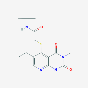 N-tert-butyl-2-(6-ethyl-1,3-dimethyl-2,4-dioxopyrido[2,3-d]pyrimidin-5-yl)sulfanylacetamide