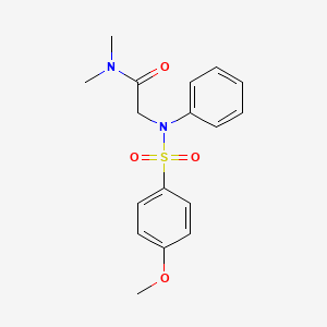 2-{[(4-methoxyphenyl)sulfonyl]anilino}-N,N-dimethylacetamide