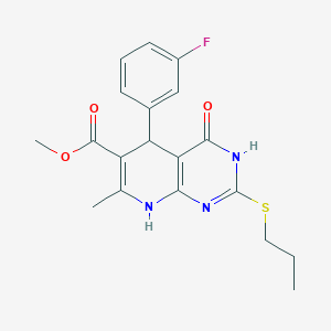 Methyl 5-(3-fluorophenyl)-7-methyl-4-oxo-2-(propylthio)-3,4,5,8-tetrahydropyrido[2,3-d]pyrimidine-6-carboxylate