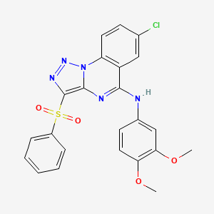 7-chloro-N-(3,4-dimethoxyphenyl)-3-(phenylsulfonyl)-[1,2,3]triazolo[1,5-a]quinazolin-5-amine