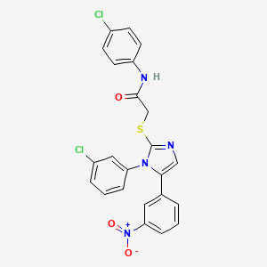 N-(4-chlorophenyl)-2-((1-(3-chlorophenyl)-5-(3-nitrophenyl)-1H-imidazol-2-yl)thio)acetamide