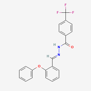molecular formula C21H15F3N2O2 B2431251 N'-[(1E)-(2-phenoxyphenyl)methylidene]-4-(trifluoromethyl)benzohydrazide CAS No. 338393-73-0