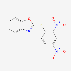 molecular formula C13H7N3O5S B2431261 2-(2,4-二硝基苯基)硫代-1,3-苯并恶唑 CAS No. 18917-16-3