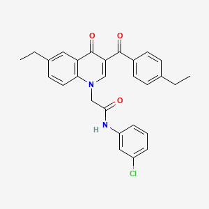 molecular formula C28H25ClN2O3 B2431266 N-(3-chlorophenyl)-2-(6-ethyl-3-(4-ethylbenzoyl)-4-oxoquinolin-1(4H)-yl)acetamide CAS No. 895650-89-2