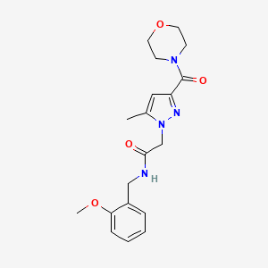 molecular formula C19H24N4O4 B2431267 N-(2-methoxybenzyl)-2-(5-methyl-3-(morpholine-4-carbonyl)-1H-pyrazol-1-yl)acetamide CAS No. 1170898-30-2