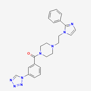 molecular formula C23H24N8O B2431271 (3-(1H-tetrazol-1-yl)phenyl)(4-(2-(2-phenyl-1H-imidazol-1-yl)ethyl)piperazin-1-yl)methanone CAS No. 1421494-72-5