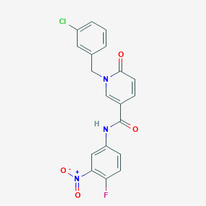 molecular formula C19H13ClFN3O4 B2431273 1-[(3-氯苯基)甲基]-N-(4-氟-3-硝基苯基)-6-氧代吡啶-3-甲酰胺 CAS No. 941973-73-5