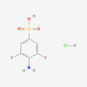 molecular formula C6H6ClF2NO3S B2431276 4-Amino-3,5-difluorobenzenesulfonic acid;hydrochloride CAS No. 2253640-58-1