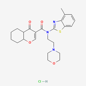 molecular formula C24H24ClN3O4S B2431277 N-(4-methyl-1,3-benzothiazol-2-yl)-N-[2-(morpholin-4-yl)ethyl]-4-oxo-4H-chromene-3-carboxamide hydrochloride CAS No. 1217092-72-2