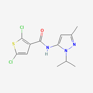 molecular formula C12H13Cl2N3OS B2431280 2,5-dichloro-N-(1-isopropyl-3-methyl-1H-pyrazol-5-yl)thiophene-3-carboxamide CAS No. 1203411-70-4