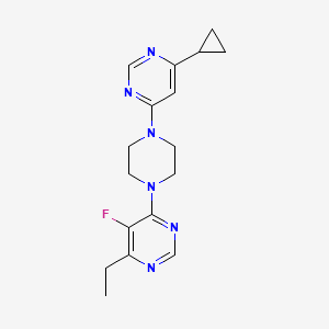 molecular formula C17H21FN6 B2431283 4-[4-(6-Cyclopropylpyrimidin-4-yl)piperazin-1-yl]-6-ethyl-5-fluoropyrimidine CAS No. 2380071-80-5