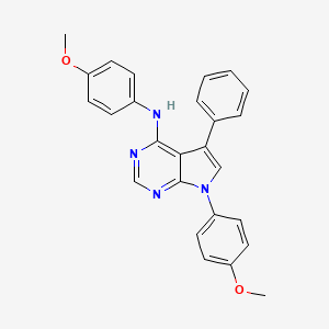 molecular formula C26H22N4O2 B2431288 N,7-bis(4-methoxyphenyl)-5-phenyl-7H-pyrrolo[2,3-d]pyrimidin-4-amine CAS No. 477228-13-0