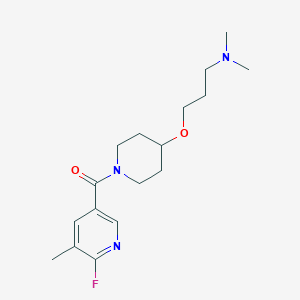molecular formula C17H26FN3O2 B2431292 (3-{[1-(6-Fluoro-5-methylpyridine-3-carbonyl)piperidin-4-yl]oxy}propyl)dimethylamine CAS No. 2094485-47-7