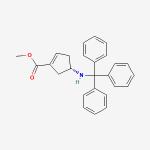 molecular formula C26H25NO2 B2431295 （4S）-4-（三苯甲胺基）环戊-1-烯-1-羧酸甲酯 CAS No. 1113025-21-0