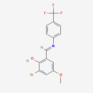 2-Bromo-4-methoxy-6-({[4-(trifluoromethyl)phenyl]imino}methyl)benzenol