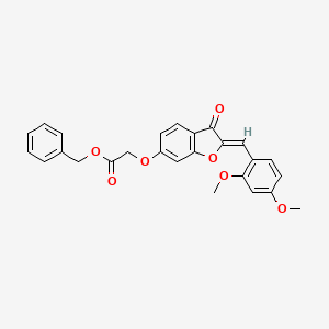 molecular formula C26H22O7 B2431309 (Z)-benzyl 2-((2-(2,4-dimethoxybenzylidene)-3-oxo-2,3-dihydrobenzofuran-6-yl)oxy)acetate CAS No. 858757-79-6