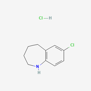 molecular formula C10H13Cl2N B2431313 7-Chloro-2,3,4,5-tetrahydro-1H-1-benzazepine hydrochloride CAS No. 1955516-22-9