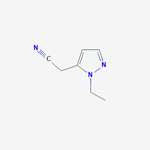 molecular formula C7H9N3 B2431321 1-Ethyl-1H-pyrazole-5-acetonitrile CAS No. 1260659-26-4