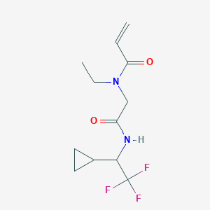 molecular formula C12H17F3N2O2 B2431332 N-[2-[(1-Cyclopropyl-2,2,2-trifluoroethyl)amino]-2-oxoethyl]-N-ethylprop-2-enamide CAS No. 2361882-74-6