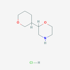 molecular formula C9H18ClNO2 B2431336 2-(Oxan-3-yl)morpholine;hydrochloride CAS No. 2551114-50-0