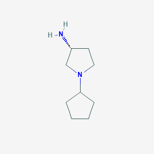 molecular formula C9H18N2 B2431342 (R)-1-Cyclopentylpyrrolidin-3-amine CAS No. 1044305-88-5