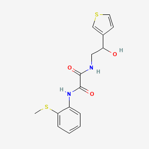 molecular formula C15H16N2O3S2 B2431346 N1-(2-hydroxy-2-(thiophen-3-yl)ethyl)-N2-(2-(methylthio)phenyl)oxalamide CAS No. 1251563-75-3