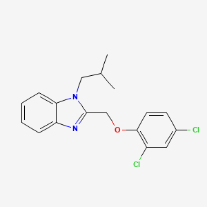 molecular formula C18H18Cl2N2O B2431348 2-((2,4-dichlorophenoxy)methyl)-1-isobutyl-1H-benzo[d]imidazole CAS No. 381201-07-6