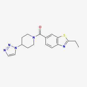 molecular formula C17H19N5OS B2431373 (4-(1H-1,2,3-三唑-1-基)哌啶-1-基)(2-乙基苯并[d]噻唑-6-基)甲酮 CAS No. 2034427-42-2