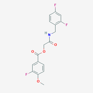 molecular formula C17H14F3NO4 B2431390 2-((2,4-Difluorobenzyl)amino)-2-oxoethyl 3-fluoro-4-methoxybenzoate CAS No. 1794845-05-8