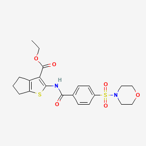 molecular formula C21H24N2O6S2 B2431391 2-(4-(吗啉磺酰基)苯甲酰胺)-5,6-二氢-4H-环戊[b]噻吩-3-羧酸乙酯 CAS No. 305851-71-2