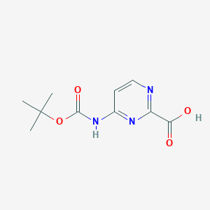 molecular formula C10H13N3O4 B2431393 4-[(2-Methylpropan-2-yl)oxycarbonylamino]pyrimidine-2-carboxylic acid CAS No. 1257853-10-3